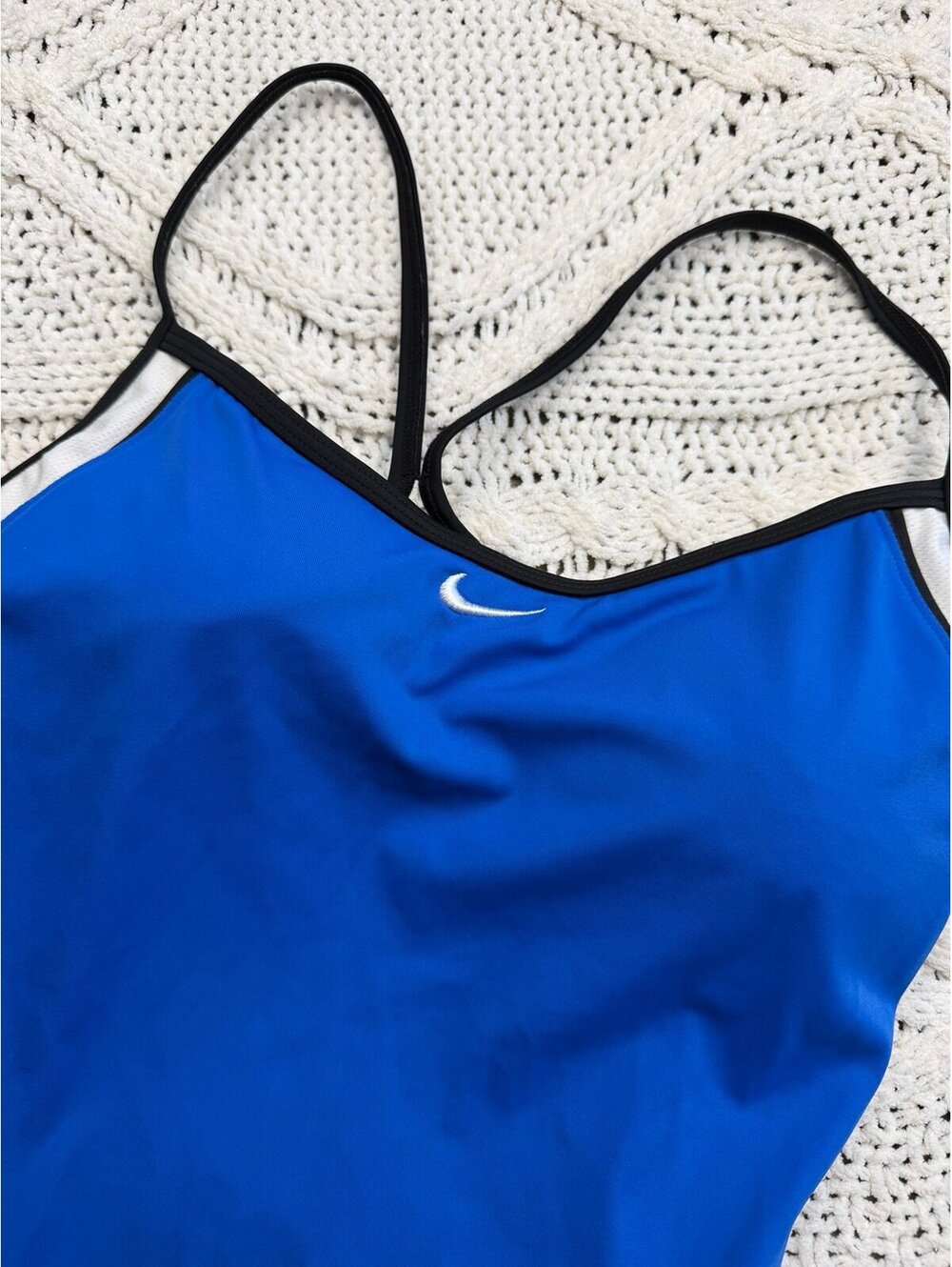 Vintage Nike Swim One Piece Swimsuit Size 8 Royal Blue Athletic Training Suit